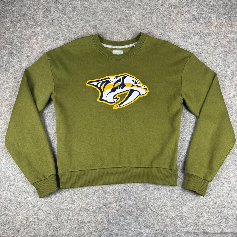 Antigua Nashville Predators Fleece Sweatshirt Green Womens Small S
